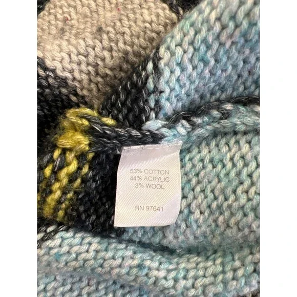 J.Jill Women’s Gray/Blue Striped Long Sleeve Pocket Cardigan Sweater - S Petite - Picture 4 of 4